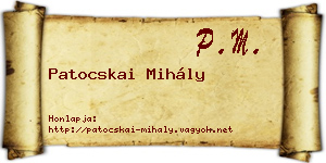 Patocskai Mihály névjegykártya