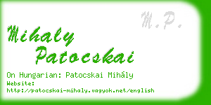 mihaly patocskai business card